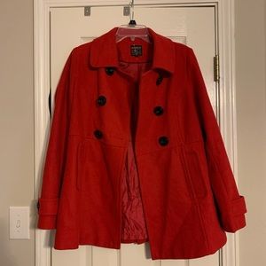 Red pea coat